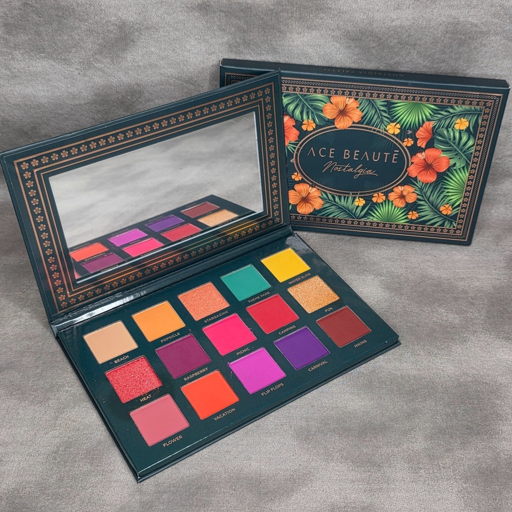 Ace Beauté Nostalgia Palette, NEW in Box 24G / 0.84oz Eyeshadow 15 Shades